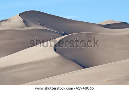 Closeup of a sand dunes at the Great Sand Dunes national park in Colorado.