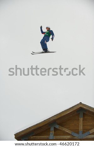 PARK CITY, UT - FEBRUARY 6: USA Olympic Freestyle Skiing Team trains for the upcoming games in Vancouver, February 6, 2010 in Park City, Utah.