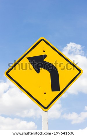 Turn left at warning sign.