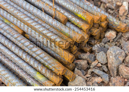 Steel bars used in construction, Steel bars close- up background.