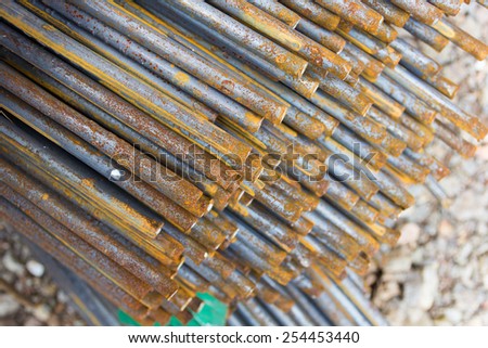 Steel bars used in construction, Steel bars close- up background.