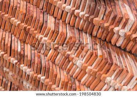 Roof tile stack in temple, Thailand