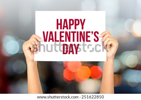 Happy valentine\'s day card with bokeh background, Happy Valentine\'s Day concept.