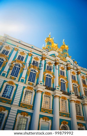 Catherine Palace Exterior in Petersburg, Pushkin, famous place for tourism