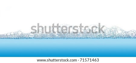 Soap bubbles filled with white background