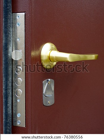 Open door with the gold handle