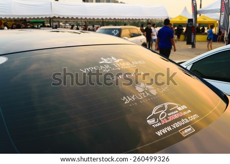 Nonthaburi, Thailand - February 28, 2015 : VIP Car Thailand car show meeting in the Bangkok Idle Street Car Club Culture 2015 at the Lakeside Muang Thong Thani, Pak Kret City