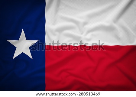 Texas flag on the fabric texture background,Vintage style