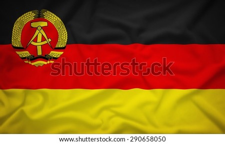 East Germany merchant 1959-1973 flag on the fabric texture background,Vintage style