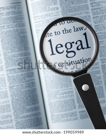 legal /Magnifying glass on the\