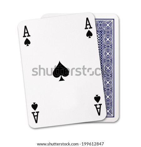 Spades ace of playing card and Back Designs on white background