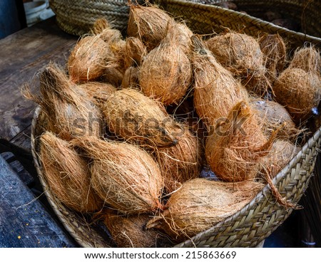 coconut sell at Market in Zanzibar,Tanzania.