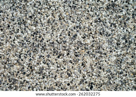 Rough texture surface of exposed aggregate finish, Ground stone washed floor