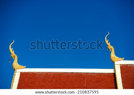 Gable apex on the roof of Wat Phaya Phu, Nan Province, Thailand