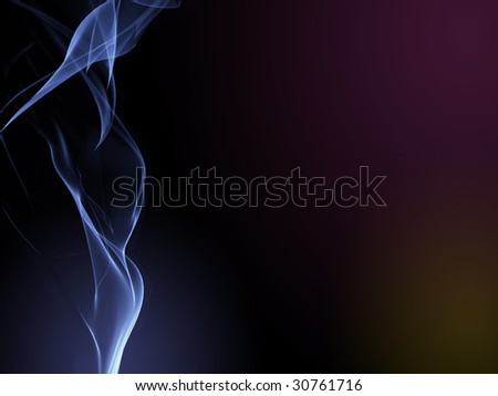 Generated in 3D a jet of a smoke from a decaying cigarette.