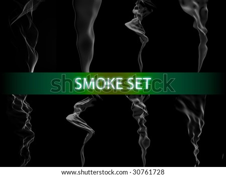 Set from jets of a smoke from cigarettes generated in 3D