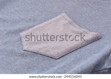 front pocket on blue t shirt