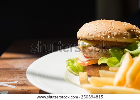 Crispy Chicken Burger on plate
