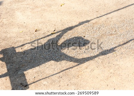 child  shadow swinging