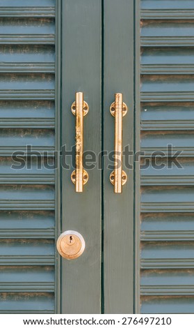 Vintage Door Handles on wood door