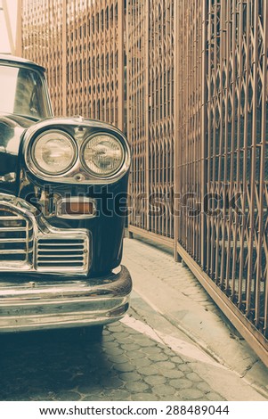 Vintage light lamp car - soft focus with vintage filter effect