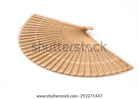 folding fan on white background