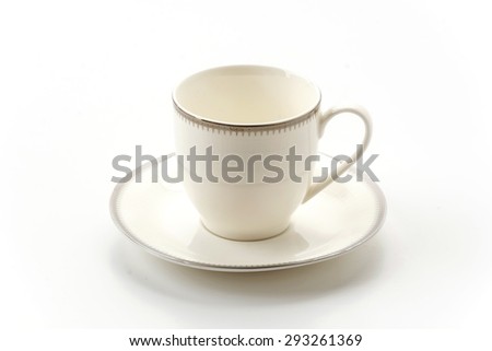 empty cup of coffee or mug on white background