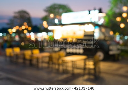 abstract blur food truck for background