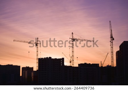 Construction Site silhouettes.