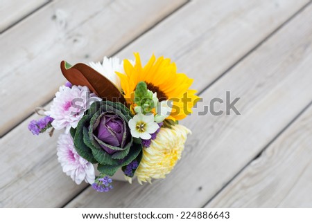 Vase of assorted flowers