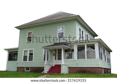isolated house with hipped roof
