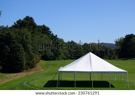 white entertainment tent in the country