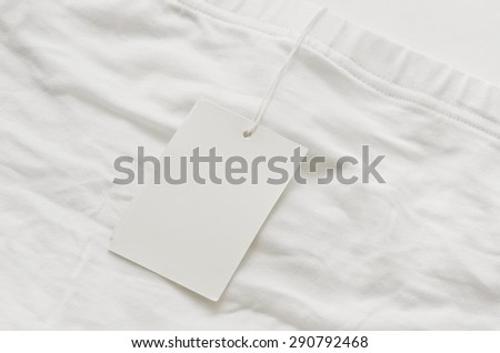 White blank label on white underware