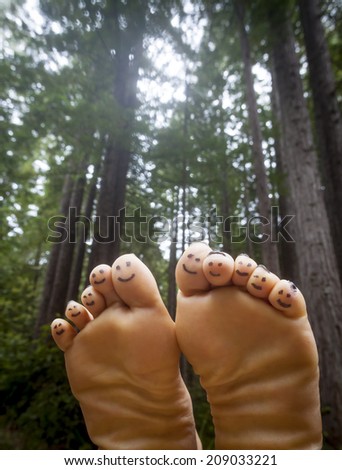 Happy Feet In Forest