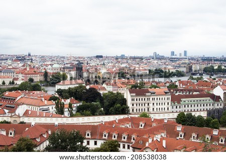 Prague\'s red roof tops/Typical view of Prague\'s roofs.