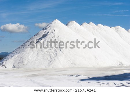 Salt Mountains/Mountains of salt ready to be working before production.