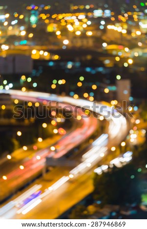 Curve of city road, out-of-focused