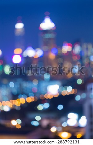 Bangkok Skyline at Night- Blurred Photo bokeh
