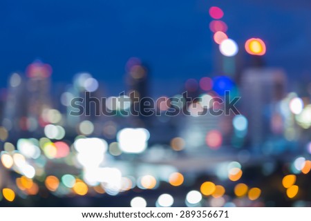 City skyline at night - blur photo,Bokeh background