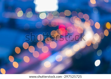 City road curved light blur bokeh, defocused background