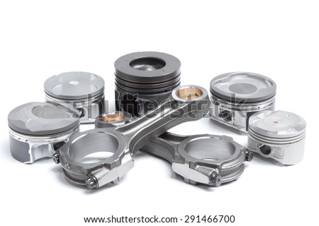 pistons and connecting rods, main parts for an internal combustion engine