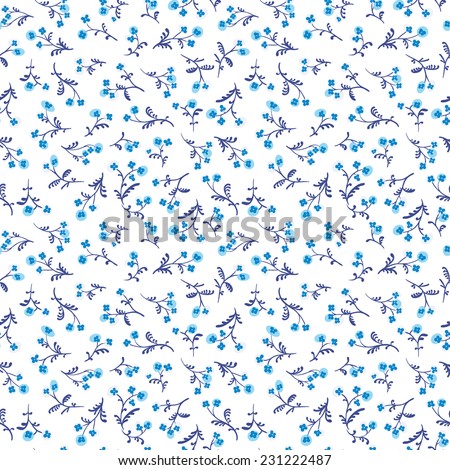 Seamless pattern. Small flowers. Flowers with leaf.  Can be used for pattern fills, wallpapers,texture of fabric, surface textures.
