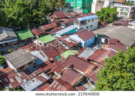 Poor home  in Bangkok city, Thailand