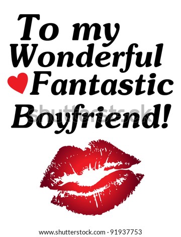 Happy Valentine'S Day. To My Boyfriend. Editable Vector. - 91937753 ...
