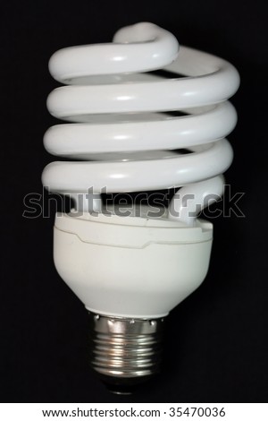 this is a Fluorescent Light bulb on black background