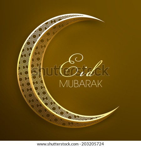 illustration of Eid Mubarak with intricate moon design illustration of Eid Mubarak with intricate moon design