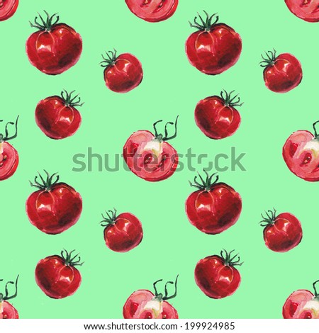 watercolor tomatoes pattern