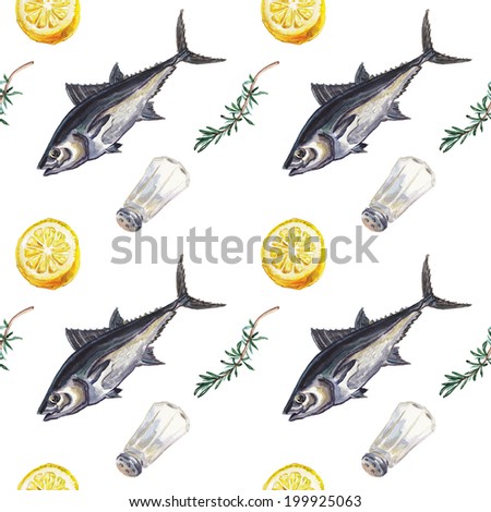 watercolor fish pattern