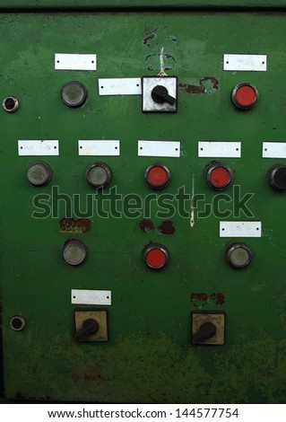 Control Panel with red and green lamps and buttons