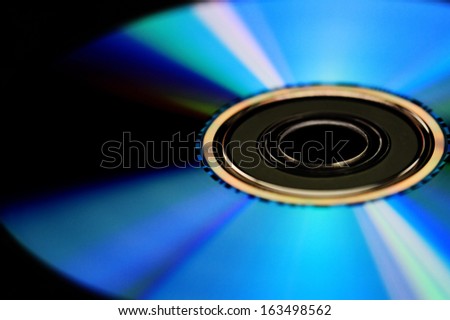 Compact disk isolated on black background